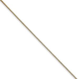 0.5mm, 14k Yellow Gold, Solid Box Chain Necklace, 26 Inch